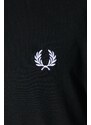 Βαμβακερό μπλουζάκι Fred Perry Rear Powder Laurel Graphic Tee ανδρικό, χρώμα: μαύρο, M7784.102