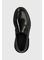 Δερμάτινα μοκασίνια Calvin Klein MOCCASIN CLEAN χρώμα: μαύρο, HM0HM01375