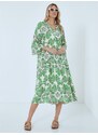 Celestino Εμπριμέ φόρεμα με βαμβάκι πρασινο για Γυναίκα