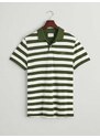 Gant Polo μπλούζα ριγέ κανονική γραμμή pine green βαμβακερό