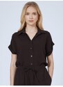 Celestino Κοντομάνικο πουκάμισο με γυριστό μανίκι μαυρο για Γυναίκα