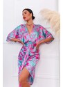 Joy Fashion House Alora μίντι φόρεμα με όψη σατέν φούξια