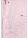 Πουκάμισο από λινό Tommy Hilfiger χρώμα: ροζ, MW0MW34602