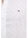 Πουκάμισο από λινό Tommy Hilfiger χρώμα: άσπρο, MW0MW34615