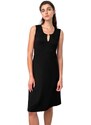 Vamp γυναικείο φόρεμα μαύρο viscose regular fit 18489