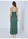 Celestino Βαμβακερό maxi φόρεμα με σφηκοφωλιά πρασινο σκουρο για Γυναίκα