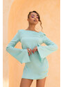 Joy Fashion House Ti amo μίνι φόρεμα με όψη σατέν μέντα