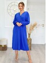 parizianista φόρεμα midi κρουαζέ ελαστικό - Μπλε ηλεκτρίκ - 015009