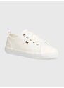 Πάνινα παπούτσια Tommy Hilfiger VULC CANVAS SNEAKER χρώμα: άσπρο, FW0FW08063