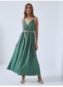 Celestino Μονόχρωμο φόρεμα με τιράντες πρασινο για Γυναίκα