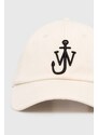 Βαμβακερό καπέλο του μπέιζμπολ JW Anderson Baseball Cap χρώμα: μπεζ, AC0198.FA0349.106