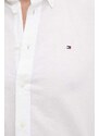 Πουκάμισο με μείγμα από λινό Tommy Hilfiger χρώμα: άσπρο, MW0MW35323