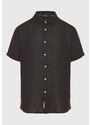 FUNKY BUDDHA Garment dyed κοντομάνικο λινό πουκάμισο