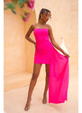 Joy Fashion House Electric μίνι εφαρμοστό φόρεμα στράπλες φούξια