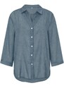 Celestino Ασύμμετρο πουκάμισο με λινό μπλε ραφ για Γυναίκα