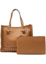 GIANNI CHIARINI Δερμάτινη τσάντα shopper + τσαντάκι