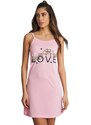 FashionWoman Βαμβακερό νυχτικάκι με λεπτή τιράντα Love