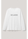 UnitedKind Milano Grey, Long Sleeve Μπλούζα σε Λευκό Χρώμα