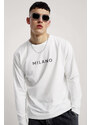 UnitedKind Milano Grey, Long Sleeve Μπλούζα σε Λευκό Χρώμα