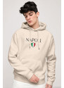 UnitedKind Napoli, Φούτερ με Κουκούλα σε Εκρού Χρώμα