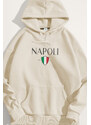 UnitedKind Napoli, Φούτερ με Κουκούλα σε Εκρού Χρώμα