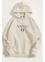 UnitedKind Napoli, Φούτερ με Κουκούλα σε Εκρού Χρώμα