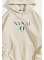 UnitedKind Napoli, Φούτερ με Κουκούλα σε Εκρού Χρώμα