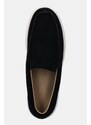 Μοκασίνια σουέτ Calvin Klein MOCCASIN SUEDE χρώμα: μαύρο, HM0HM01794