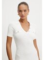 Φόρεμα Guess PAULA χρώμα: μπεζ, W5RK18 Z2U00