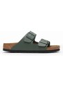Δερμάτινες παντόφλες Birkenstock Arizona χρώμα: πράσινο, 1029165
