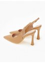 issue Μυτερές γόβες open heel με ψηλό τακούνι - Κάμελ - 024013