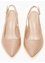 issue Open heel μυτερές γόβες με χοντρό τακούνι - Nude - 011011
