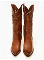 issue Μπότες cowboy με laser cut σχέδιο - Κάμελ - 024012