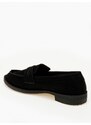 issue Γυναικεία χαμηλά loafers με suede υφή - Μαύρο - 032011