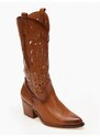 issue Μπότες cowboy με laser cut σχέδιο - Κάμελ - 024012
