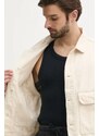 Σακάκι με λινό μείγμα Calvin Klein Jeans χρώμα: μπεζ, J30J327212