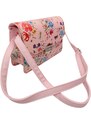 FashionWoman Τσάντα Ώμου με Floral Print Καπάκι και Μεταλλικό Κούμπωμα – Ροζ & Γαλάζιο