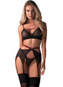 Obsessive See Through Lingerie Set with Pink Straps