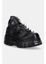 Δερμάτινα αθλητικά παπούτσια New Rock NOMADA NEGRO, TOWER NEGRO ACERO χρώμα: μαύρο, M.285C.S1