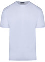 Prince Oliver Crew Neck Τ-Shirt Λευκό in Tencel Fabric Modern Fit
