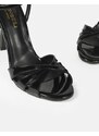 INSHOES DESIGN Πέδιλα Ελληνικής Κατασκευής λουστρίνι με λεπτό τακούνι Μαύρο