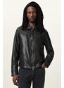 Δερμάτινο μπουφάν AllSaints MILLER χρώμα: μαύρο, M009LA