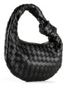 Coco's Bags Μαύρο Τσαντάκι Χειρός με Πλεκτό Σχέδιο