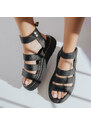Silia D Μαύρο Gladiator Flatform Σανδάλι