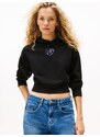 Tommy Jeans Μπλούζα φούτερ 'HEART' ανοικτό λιλά / μαύρο