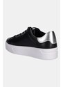Δερμάτινα αθλητικά παπούτσια Tommy Hilfiger ESSENTIAL PLATFORM COURT SNEAKER χρώμα: μαύρο, FW0FW08756
