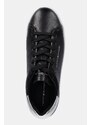 Δερμάτινα αθλητικά παπούτσια Tommy Hilfiger ESSENTIAL PLATFORM COURT SNEAKER χρώμα: μαύρο, FW0FW08756