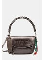 Τσάντα Desigual HALF LOGO TROKEL DARK SILVE χρώμα: ασημί, 25WAXPAQ