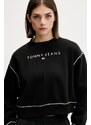 Μπλούζα Tommy Jeans χρώμα: μαύρο, DW0DW21587