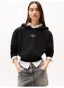 Tommy Jeans Μπλούζα φούτερ 'ESSENTIAL' μαύρο / λευκό